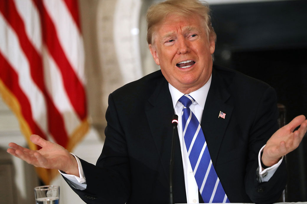 President Donald Trump speaks during a meeting, February 12, 2017. (Getty/Chip Somodevilla)