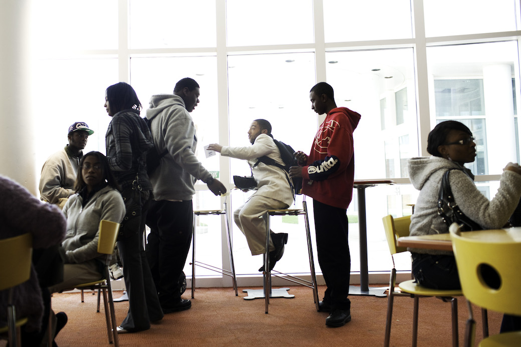 Job seekers attend a career fair for unemployed people with disabilities in Manchester, Connecticut, May 2011. (Getty/Christopher Capozziello)