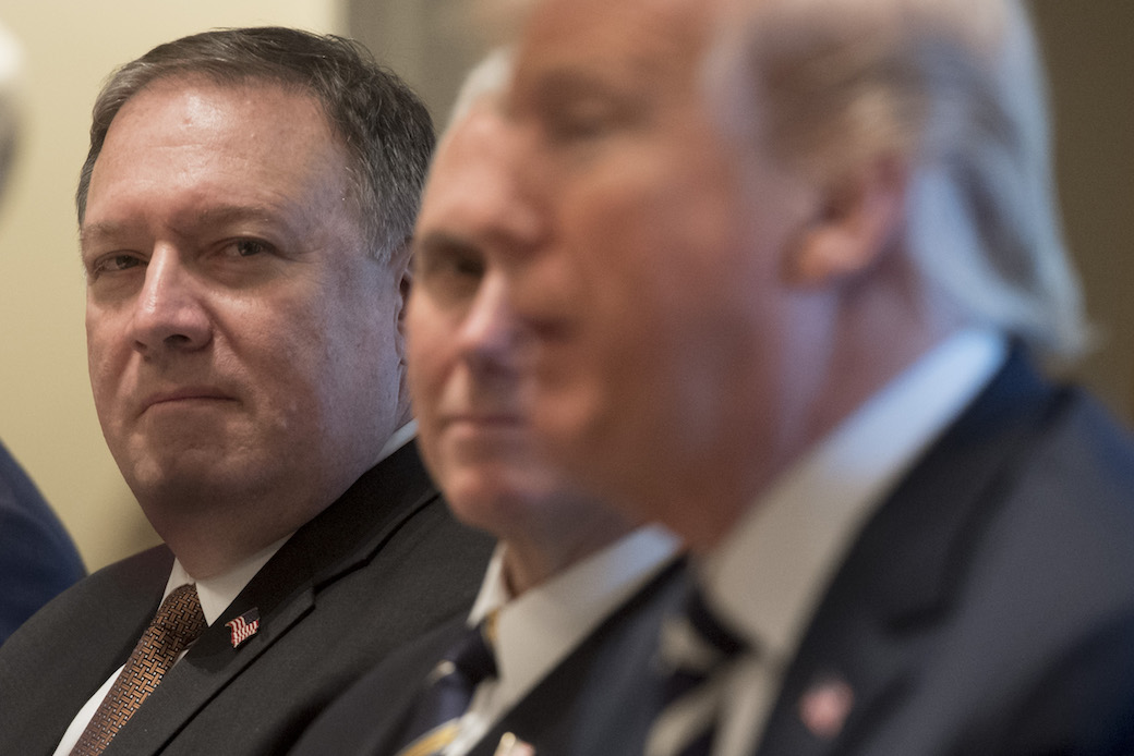 CIA director Mike Pompeo attends a meeting with President Donald Trump at the White House on March, 20, 2018, in Washington, D.C. (Getty/Saul Loeb/AFP Photo)