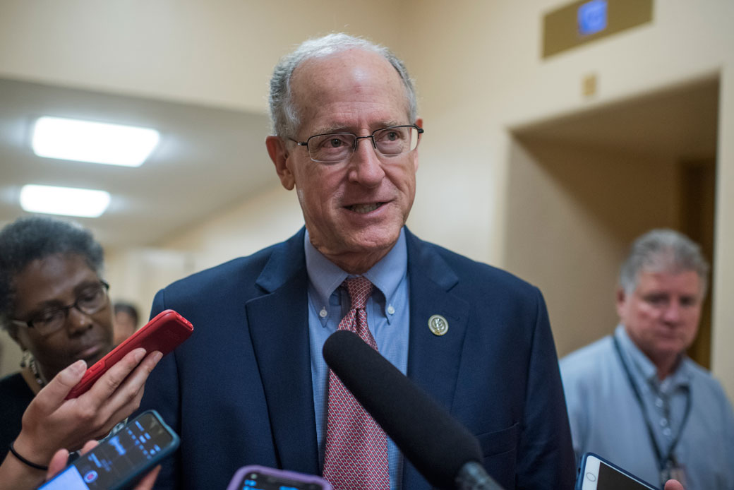 Rep. Mike Conaway (R-TX) leaves a meeting of the House Republican Conference in the Capitol, on July 28, 2017. (Tom Williams/Getty)