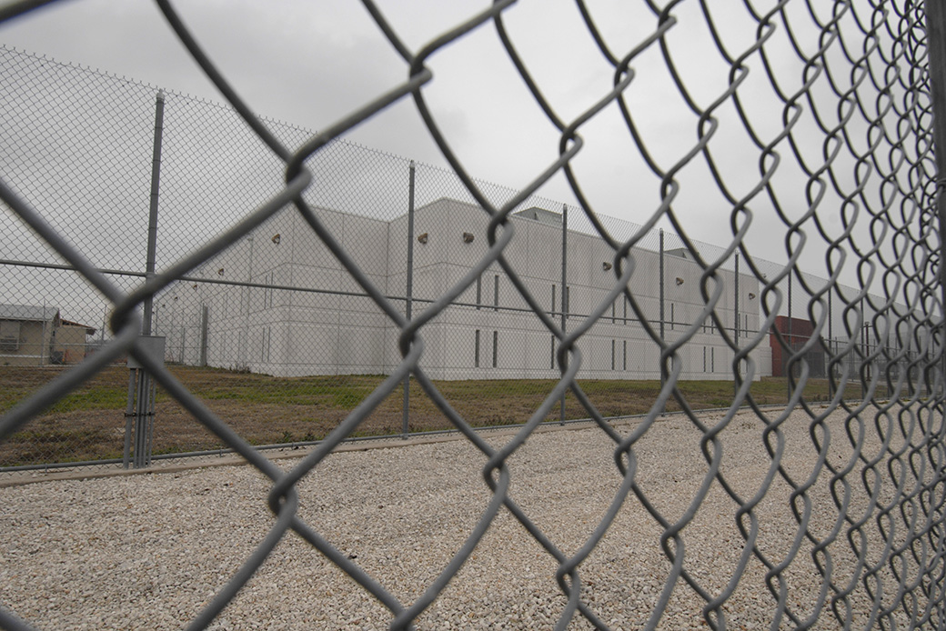 The perimeter fence of the T. Don Hutto detention facility of the Immigration and Customs Enforcement center is seen. (Getty/Corbis//Robert Daemmrich Photography Inc)