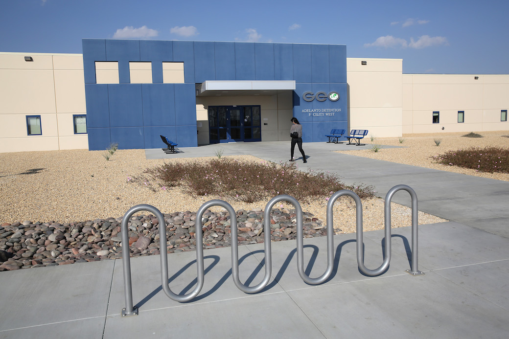 The Adelanto Detention Facility in California houses an average of 1,100 immigrants in custody and is managed by the private GEO Group Inc., November 2013. (Getty/John Moore)