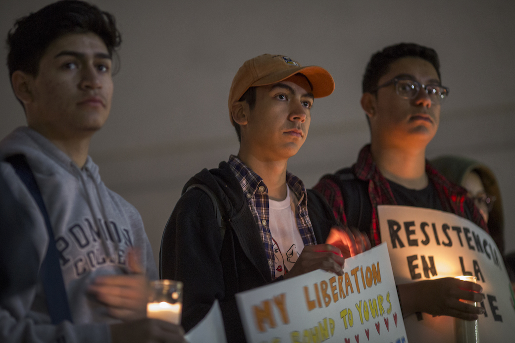 DACA recipients rally outside the Metropolitan Detention Center, where undocumented immigrants are detained, in Los Angeles, February 2018. (Getty/David McNew)