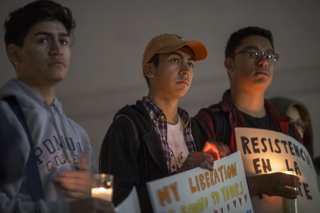 DACA recipients rally outside the Metropolitan Detention Center, where undocumented immigrants are detained, in Los Angeles, February 2018. (Getty/David McNew)