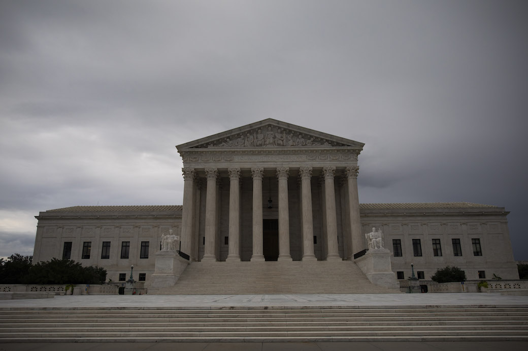 An ominous cloud hovers over the U.S. Supreme Court in Washington, D.C., September 2017. (Getty/Drew Angerer)