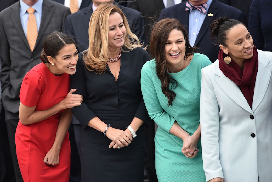 Democratic congresswomen-elect pose for a group photo on the East Front Plaza of the U.S. Capitol in Washington, D.C., November 14, 2018. (Getty/Mandel Ngan/AFP)