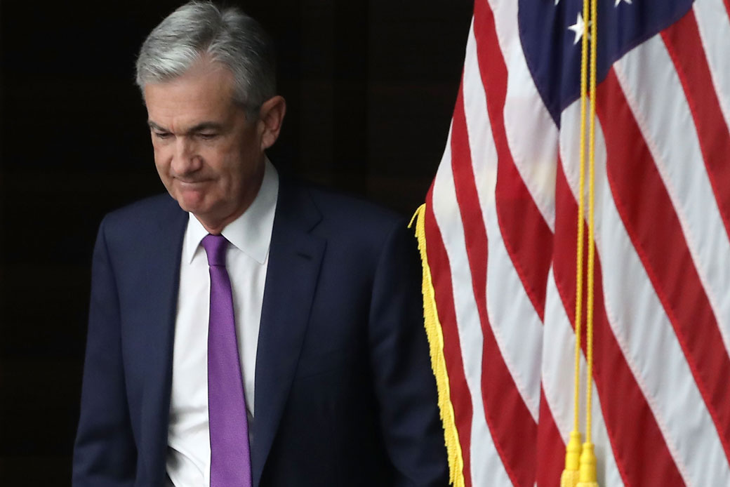 Federal Reserve Chairman Jerome Powell arrives for a news conference in Washington, D.C., September 2018. (Getty/Mark Wilson)
