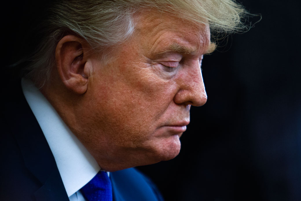 President Donald Trump stands in the Oval Office in the White House in Washington, March 2019. (Getty/Tom Brenner)