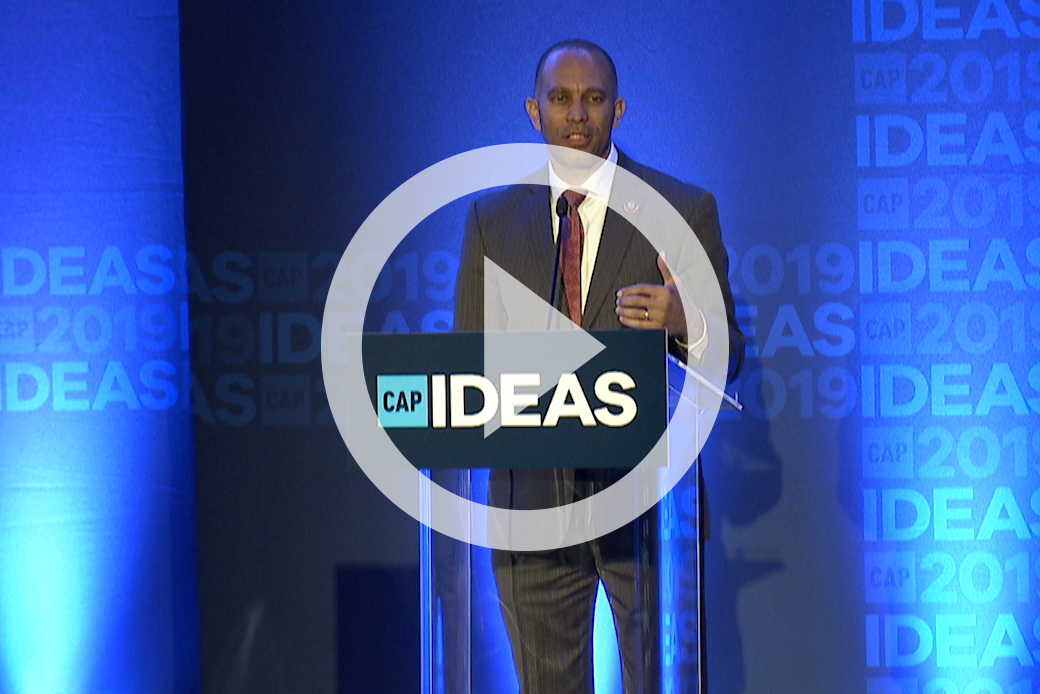(Rep. Hakeem Jeffries (D-NY) speaks at the 2019 CAP Ideas Conference.)