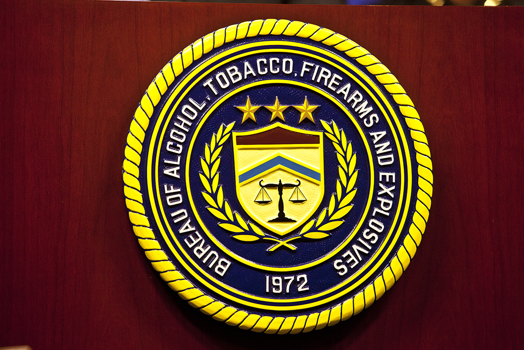 The ATF seal is seen. (Getty/Ted Soqui)