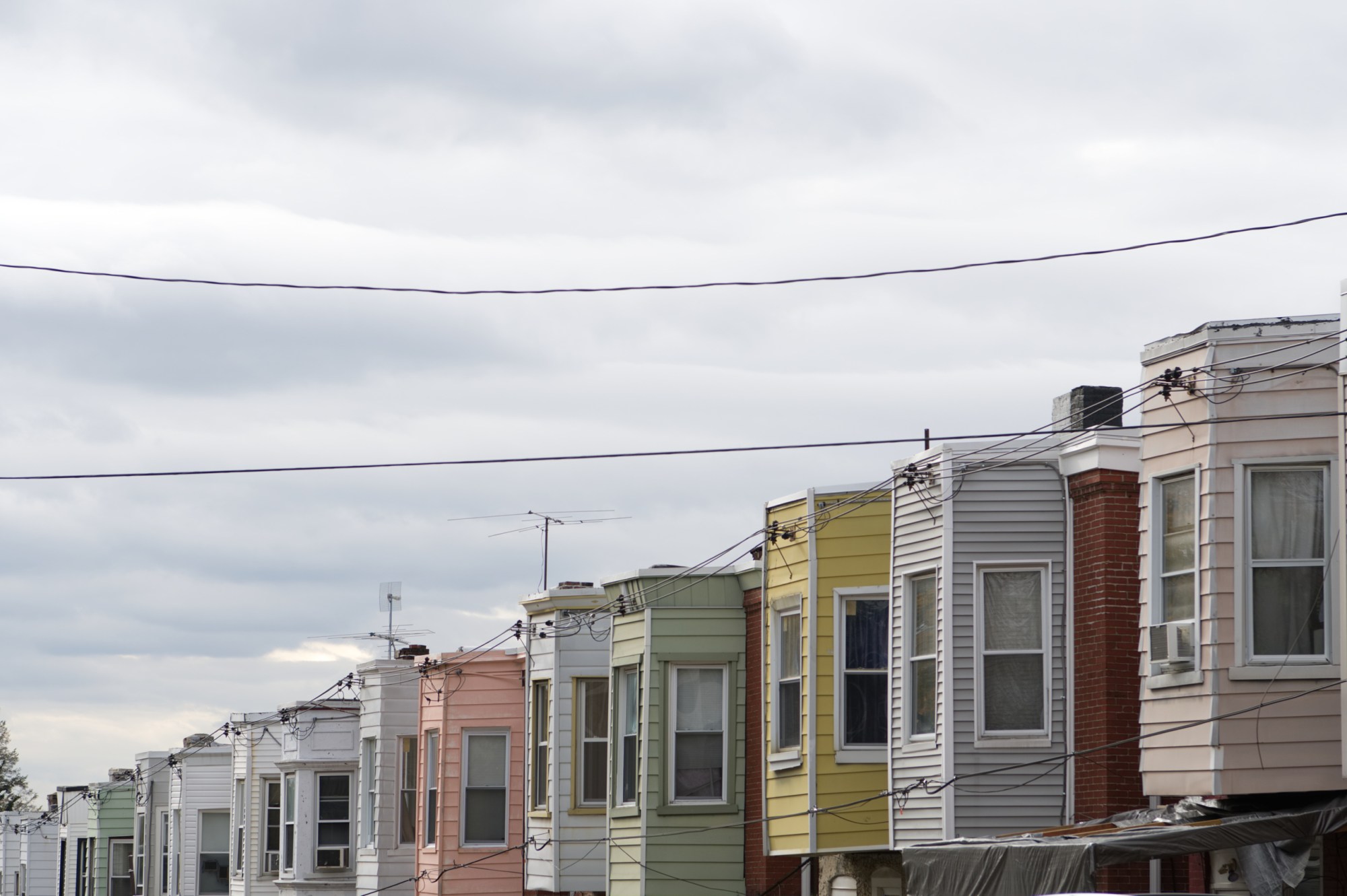 Typical row home facades on a residential street off Germantown Avenue in Philadelphia on November 9, 2017. (Typical row home facades on a residential street off Germantown Avenue in Philadelphia on November 9, 2017.)