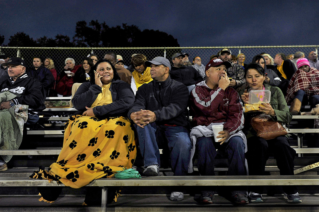 SUNNY SOUTH, AL-NOV 01: Just Northwest of Sunny South is Sweet Water, Alabama. Locals can be counted on to attend the Friday night football games. Though the area is poor, it's hoped that the opening of factories such as Golden Dragon can help boost the local economy. Alabama state and local officials lobbied to convince the Chinese-owned Golden Dragon Precise Copper Tube Group (they make copper tubing for air conditioners) to move to Wilcox County Alabama, where jobs were desperately needed. The plant, near the town of Sunny South now employs about 200 workers with some mixed results. (Photo by Michael S. Williamson/The Washington Post via Getty Images)