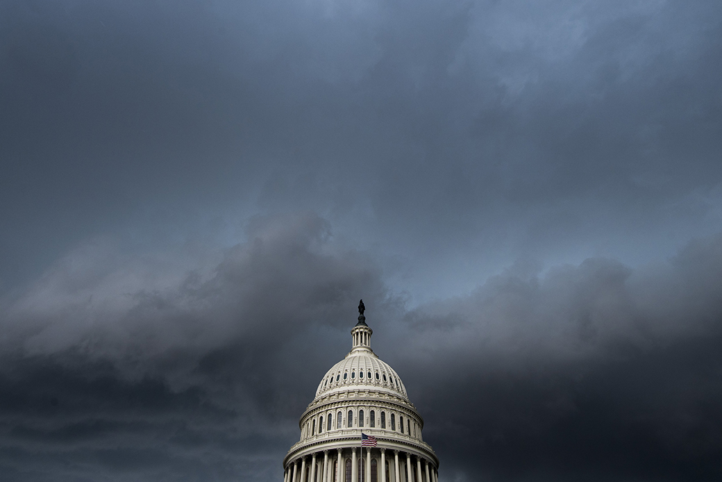 A thunderstorm passes over the U.S. Capitol building on July 11, 2019, in Washington, D.C. (Getty/Bill Clark)