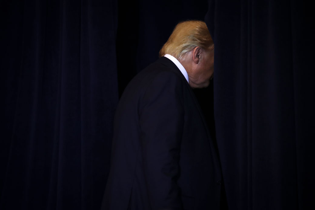 President Donald Trump exits a press conference, September 2019. (Getty/Drew Angerer)