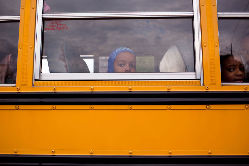 Students making their way to elementary school in Portland, ME, August 2016. (Getty/Brianna Soukup/Portland Press Herald)