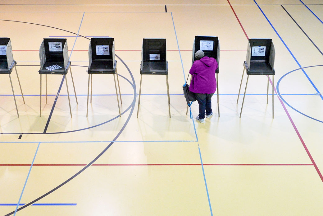 A woman votes on in Durham, North Carolina on November 8, 2016. (A woman votes on in Durham, North Carolina on November 8, 2016.)