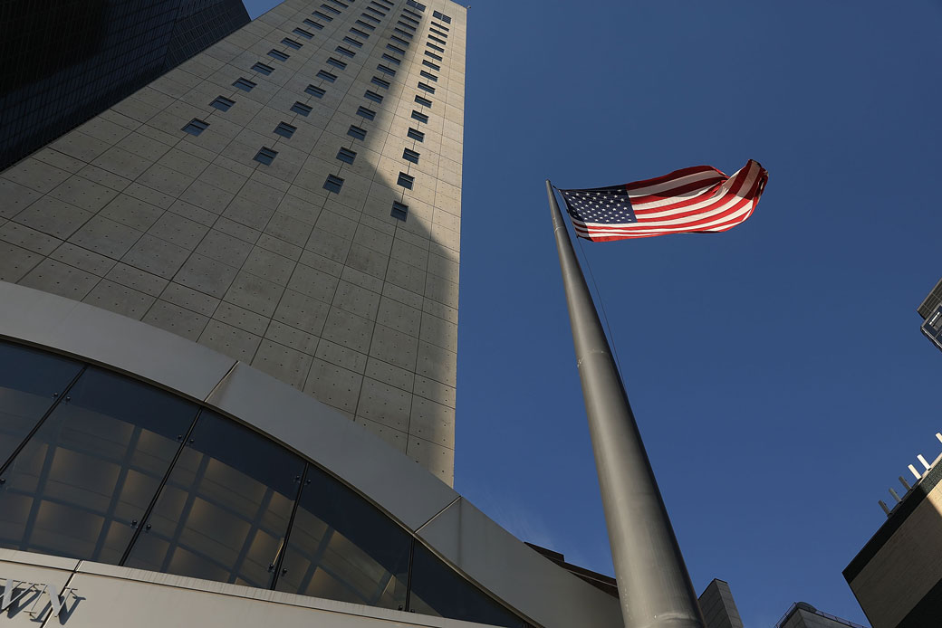 The American flag flies outside of the U.S. Mission to the United Nations in New York City, January 2017. (Getty/Spencer Platt)