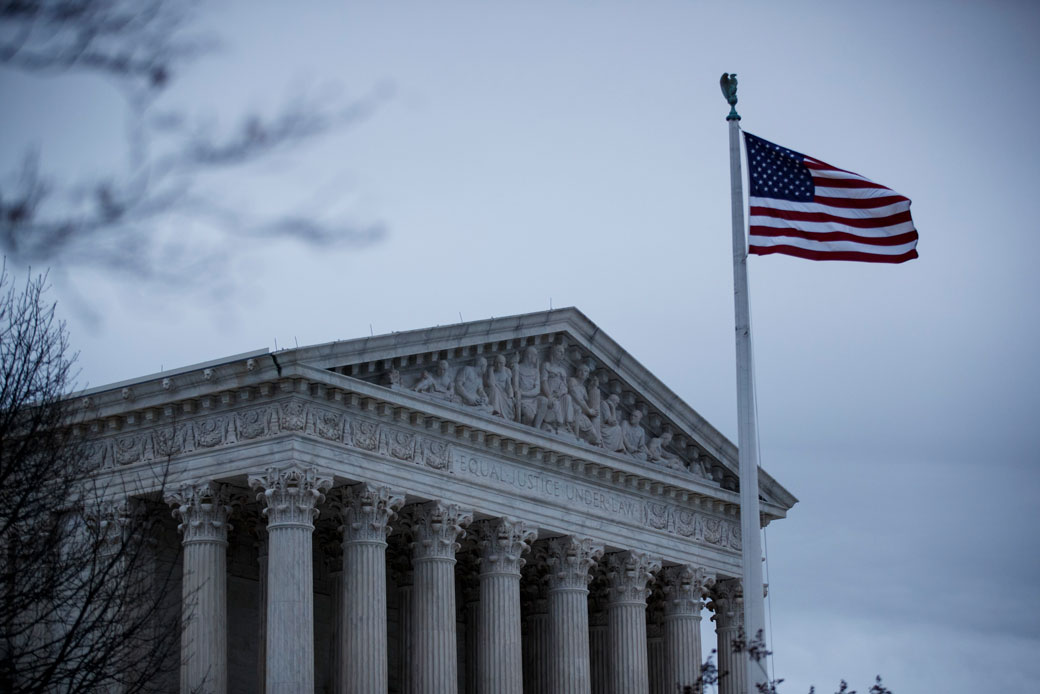 The U.S. Supreme Court is seen in Washington on March 12, 2020, the day the court announced its closure to the public due to concerns related to the coronavirus. (Getty/Xinhua/Ting Shen)