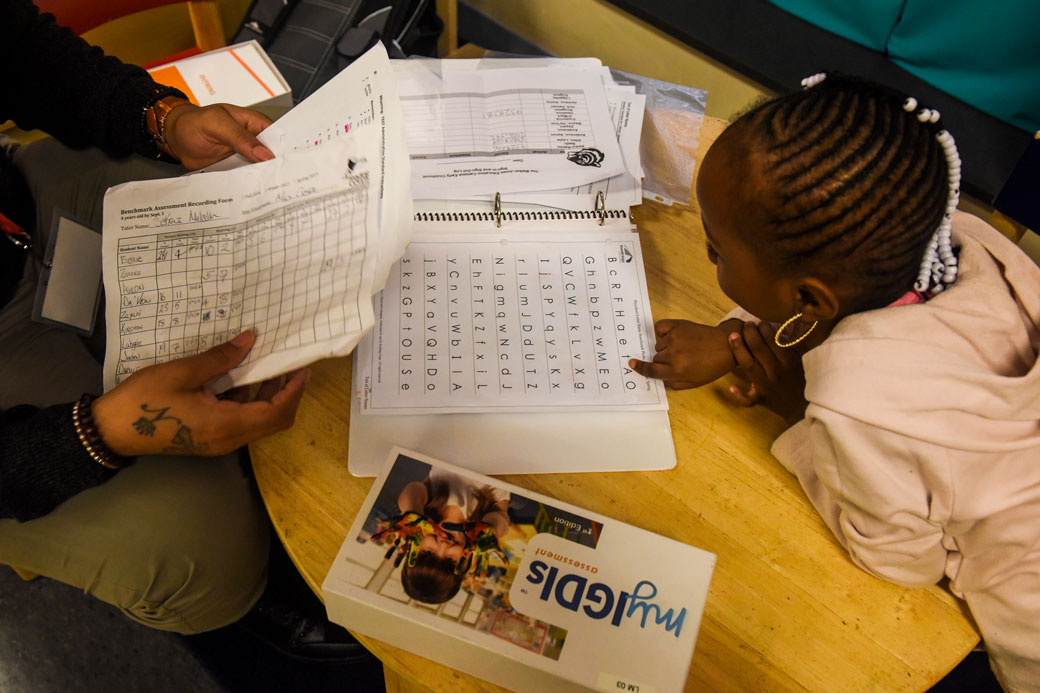 A young girl engages in her reading lesson at a school in Washington, D.C., January 2016. (Getty/Jahi Chikwendiu/The Washington Post)