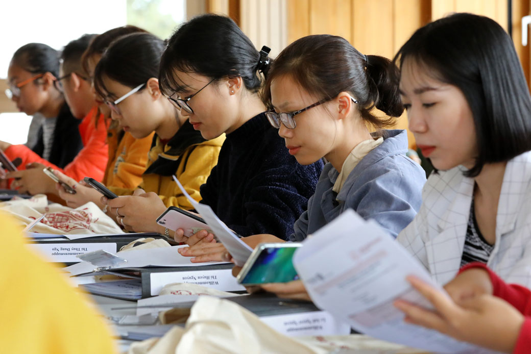 Vietnamese nursing trainees are received at the Rostock University Medical Center in Mecklenburg-Western Pomerania, Rostock, September 2019. (Vietnamese nursing trainees are received at the Rostock University Medical Center in Mecklenburg-Western Pomerania, Rostock, September 2019.)