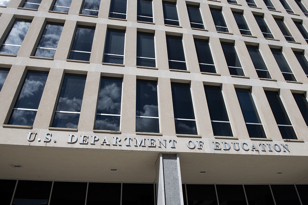 The U.S. Department of Education building is pictured in Washington on April 2, 2020. (Getty/Caroline Brehman)