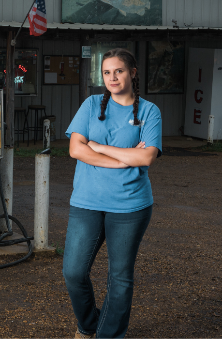 Olivia Cohea stands outside the Saline Lake Outpost.