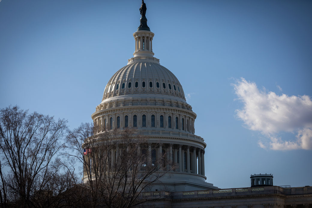  (The dome of U.S. Capitol building is seen on January 16, 2020, Washington, D.C.)