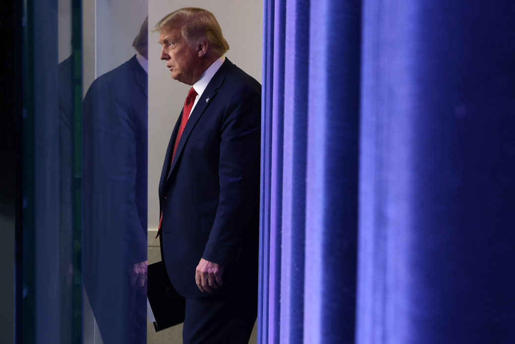 President Donald Trump walks up to speak during a news conference at the White House on August 10, 2020, in Washington, D.C. (Getty/Alex Wong)