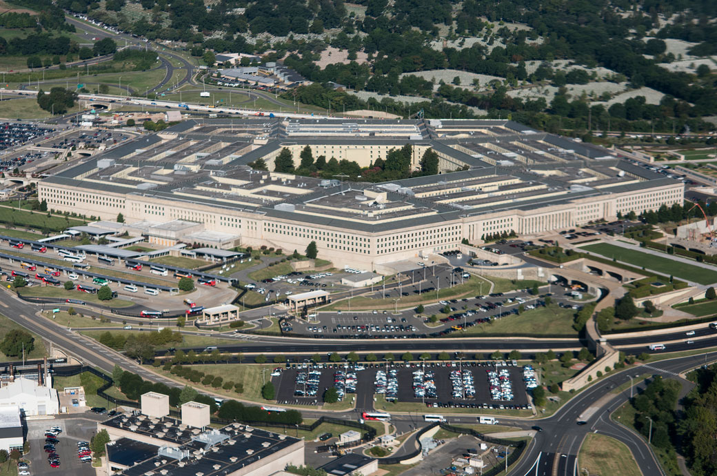 Aerial view of the Pentagon building, August 2019. (Getty/Bill Clark)