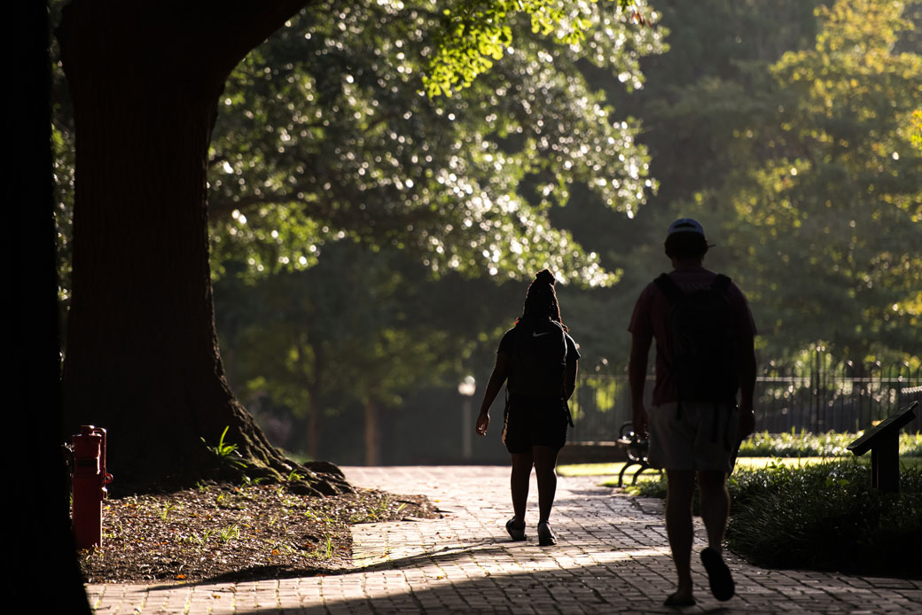 University students walk across their school's campus in Columbia, South Carolina, on September 3, 2020. (Getty/Sean Rayford)