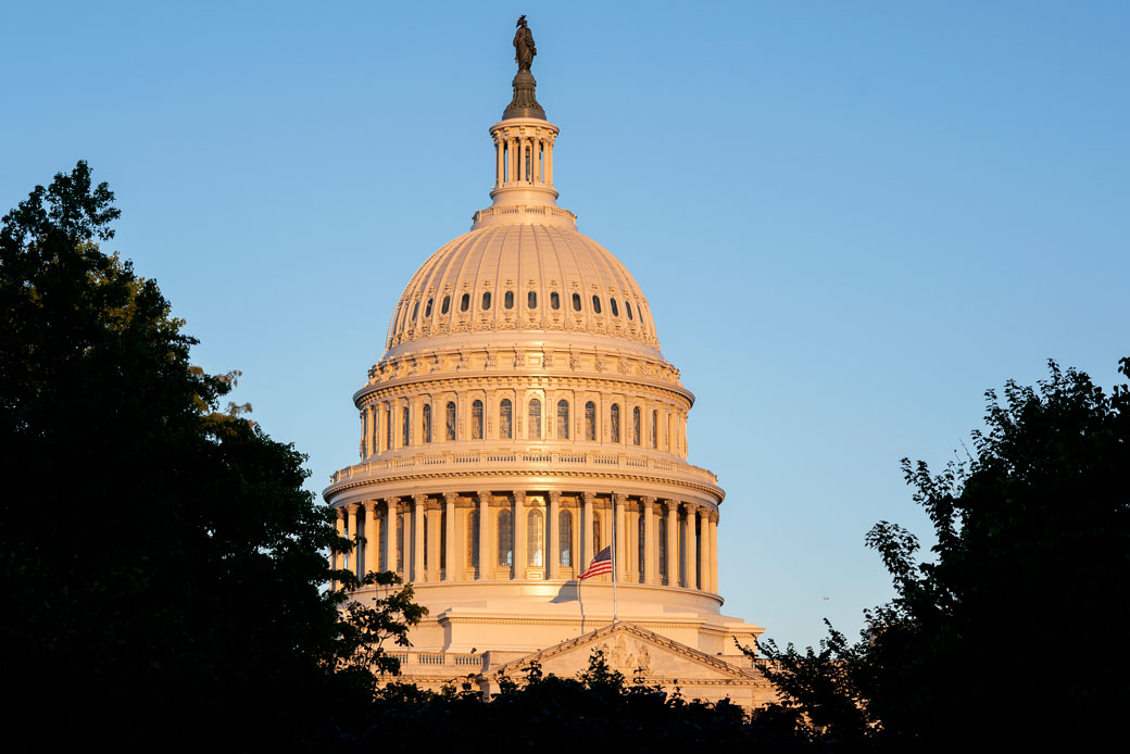 The sun shines on the U.S. Capitol in Washington, D.C., in September 2020. (Getty/Stefani Reynolds)