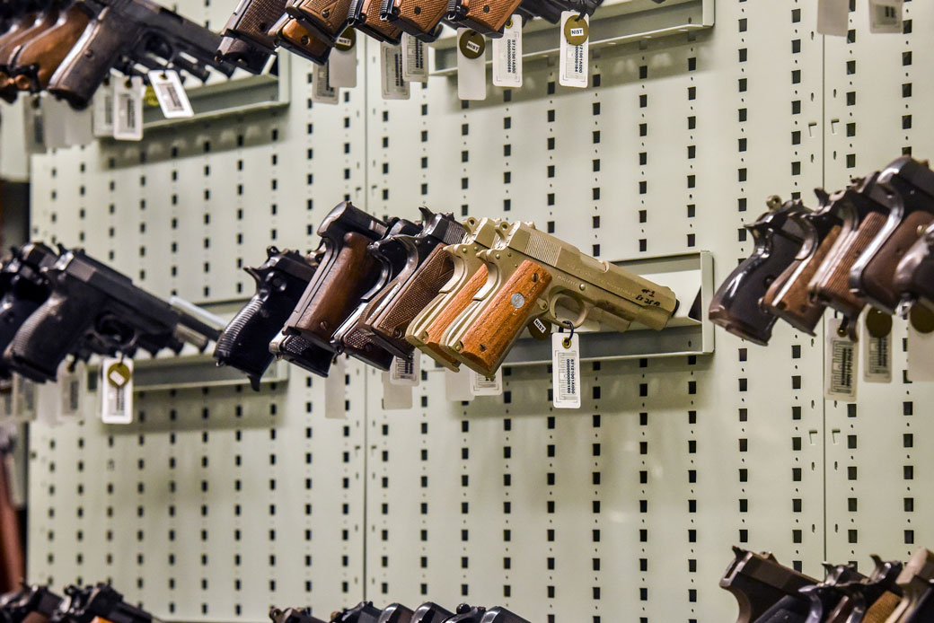 Guns are held in storage at the Department of Forensic Sciences in Washington, D.C., on September 24, 2019. (Getty/Bill O'Leary)