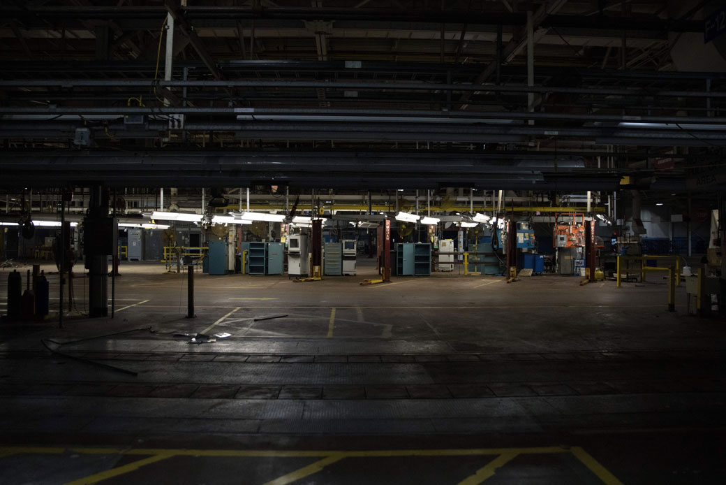 The interior of Lordstown Motors, where General Motors once operated, is seen empty in Lordstown, Ohio, on October 15, 2020. (Getty/AFP/Megan Jelinger)