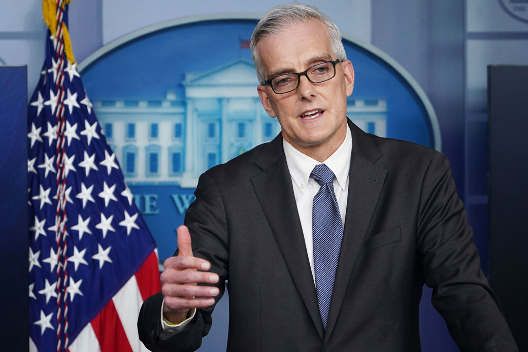U.S. Secretary of Veterans Affairs Denis McDonough speaks during a press briefing on March 4, 2021, at the White House in Washington, D.C. (Getty/Mandel Ngan)