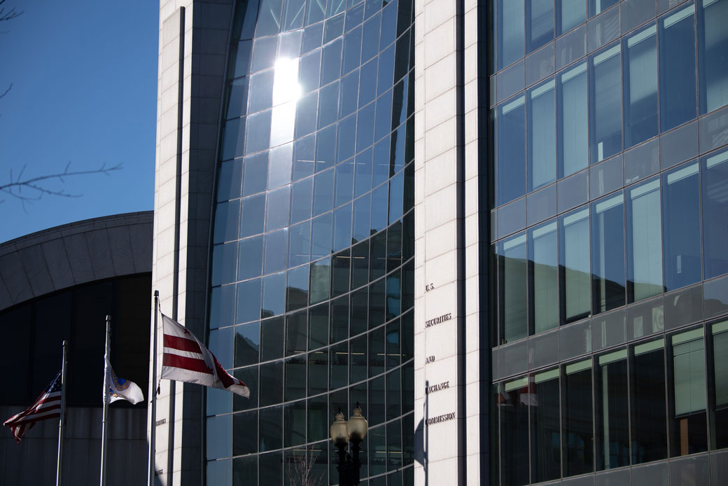 The headquarters of the U.S. Securities and Exchange Commission (SEC) is seen in Washington, D.C., on January 28, 2021. (Getty/AFP/Saul Loeb)