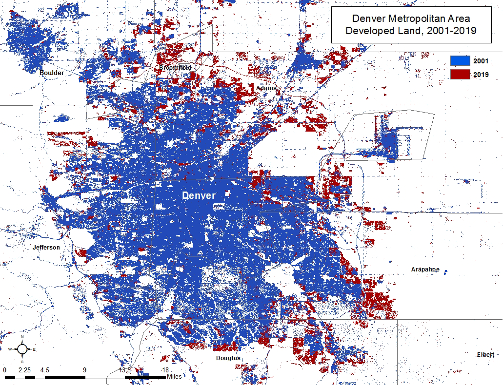 Denver Metropolitan Area Developed Land, 2001–2019