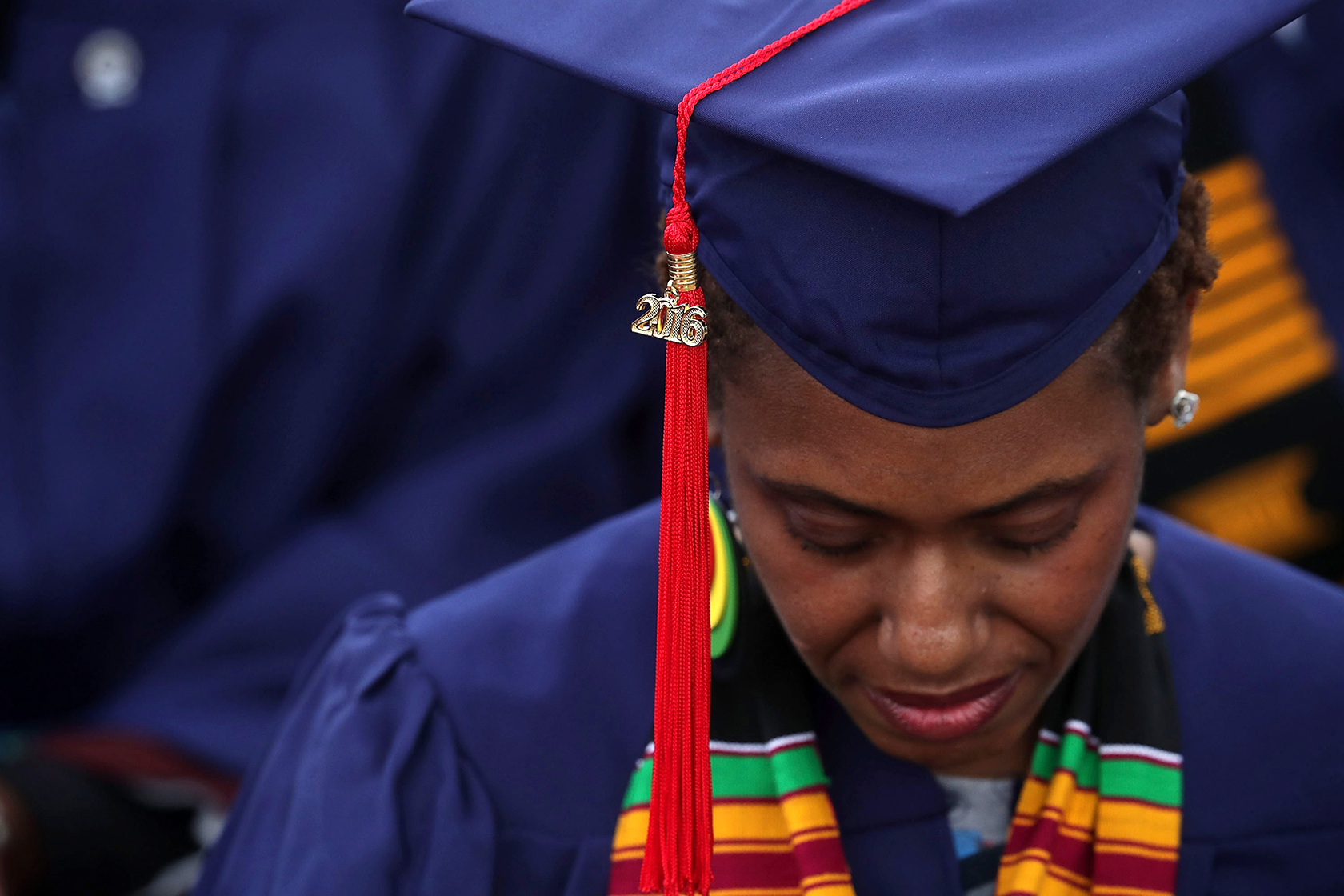 Close-up of Howard University graduate