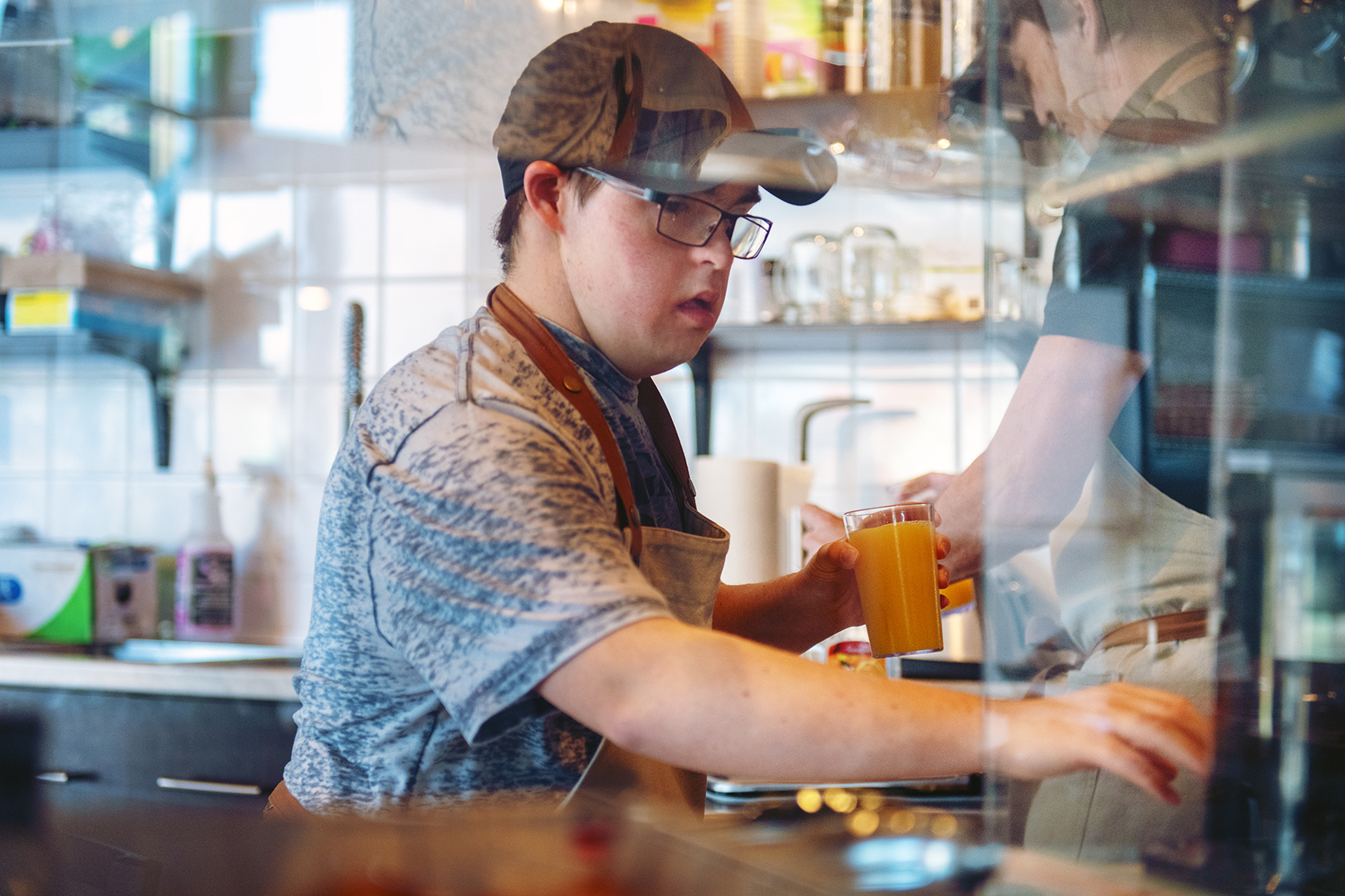 Worker in coffee shop