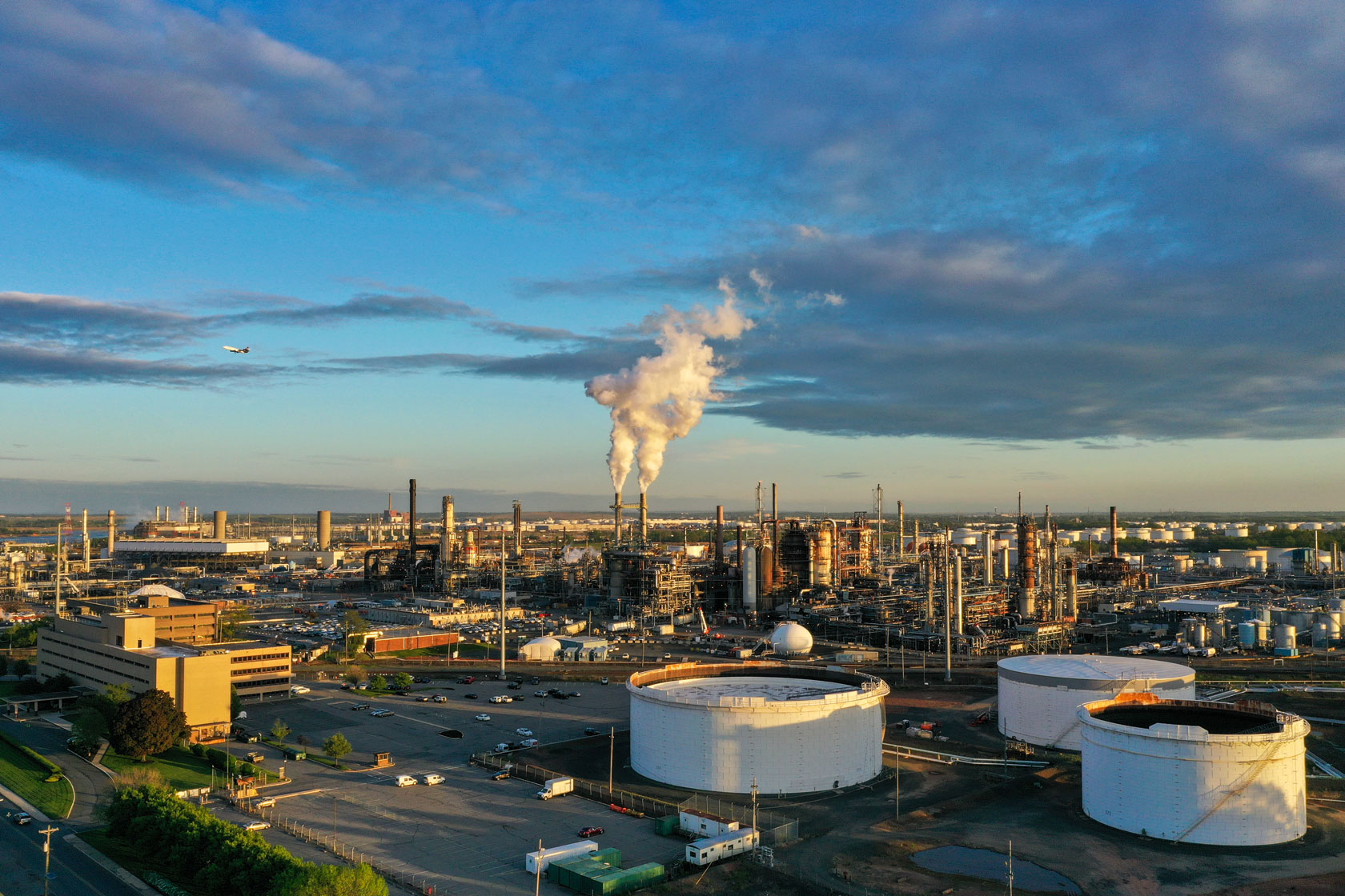 A Linden, New Jersey, oil refinery is pictured.