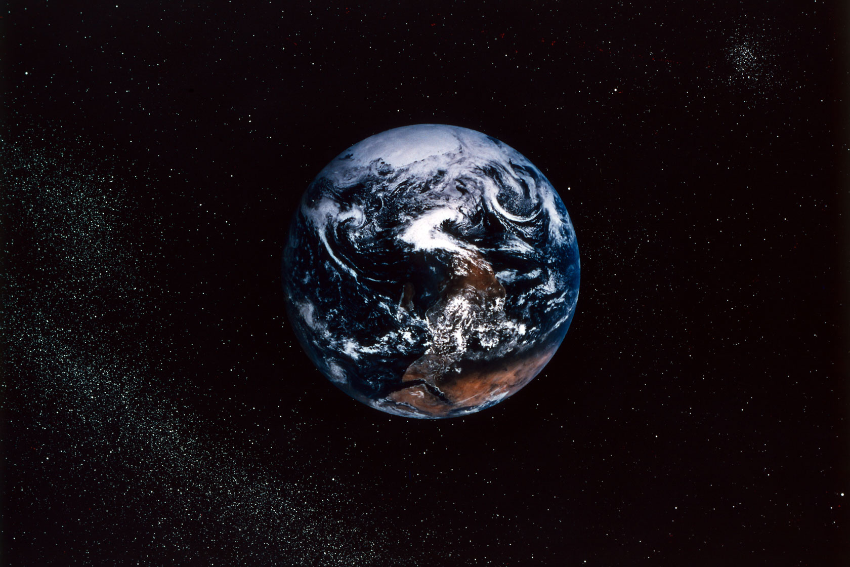 A view of Earth is seen from space.