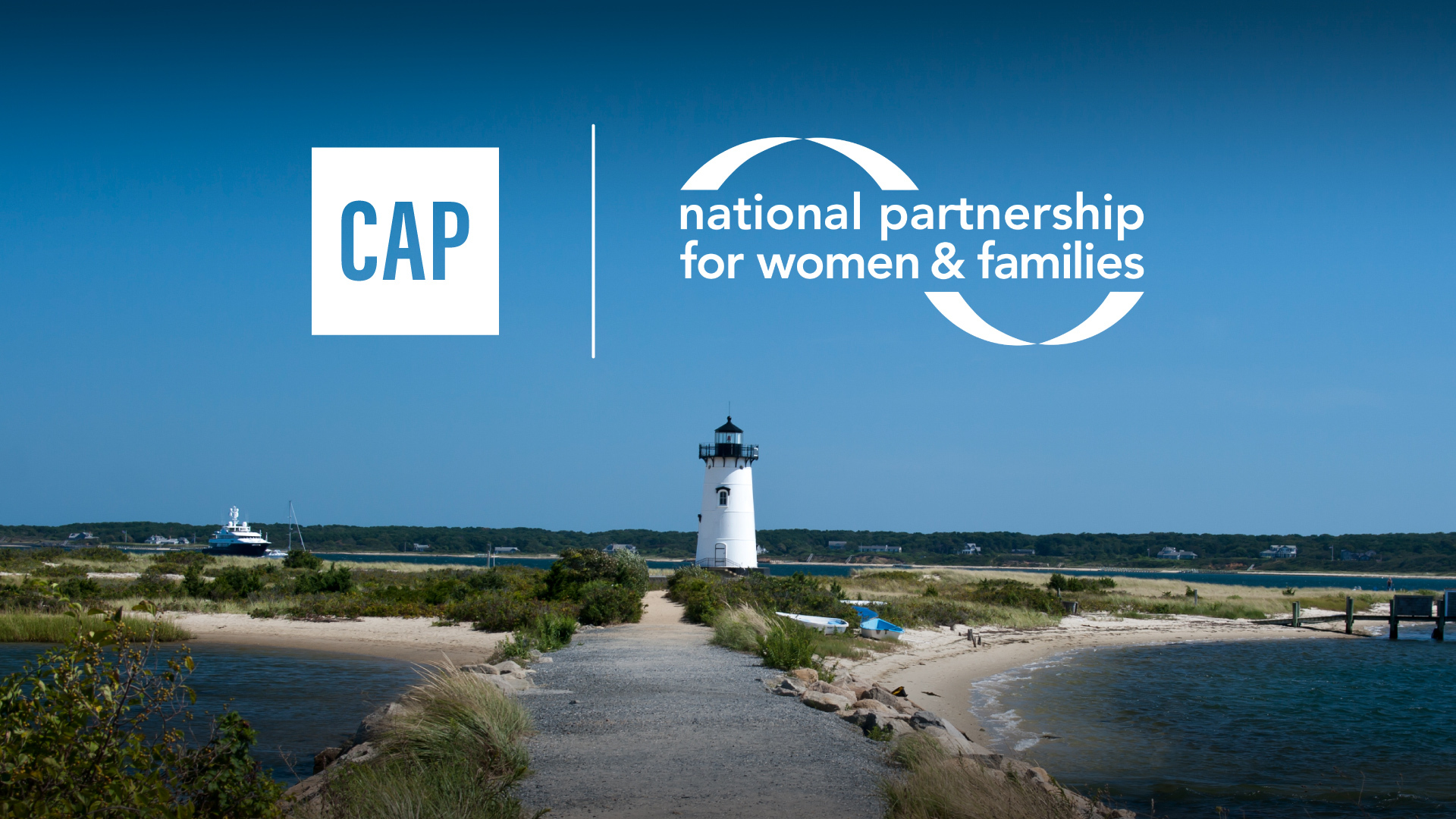 Logos of CAP and NPWF over an image of a lighthouse.
