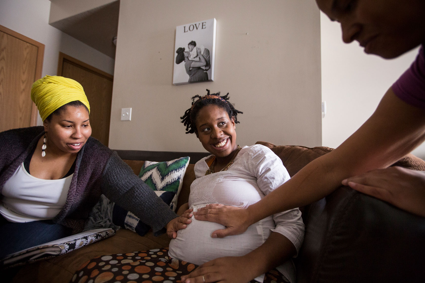Two doulas visit an expectant mother in Minneapolis.