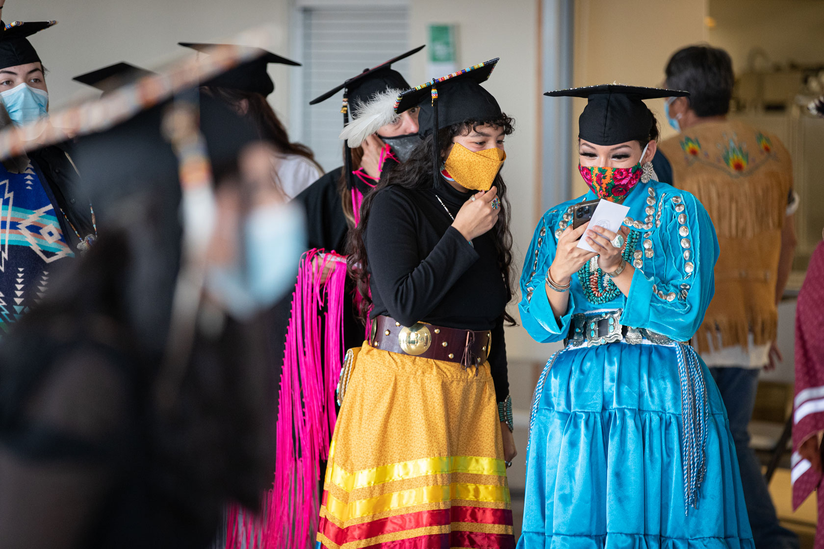 A group of SKC students prepare for their graduation ceremony.