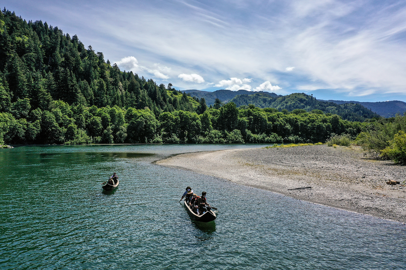 Canoes near shore