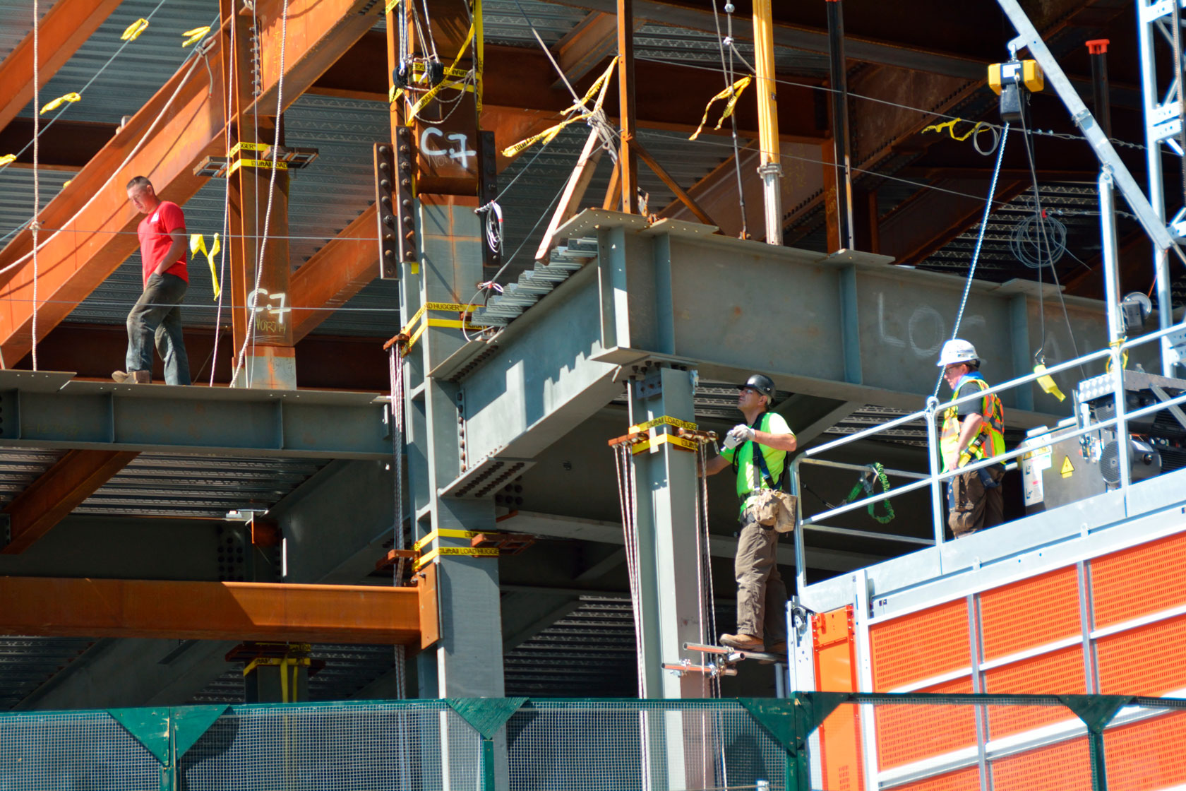 Image showing iron workers at a construction site
