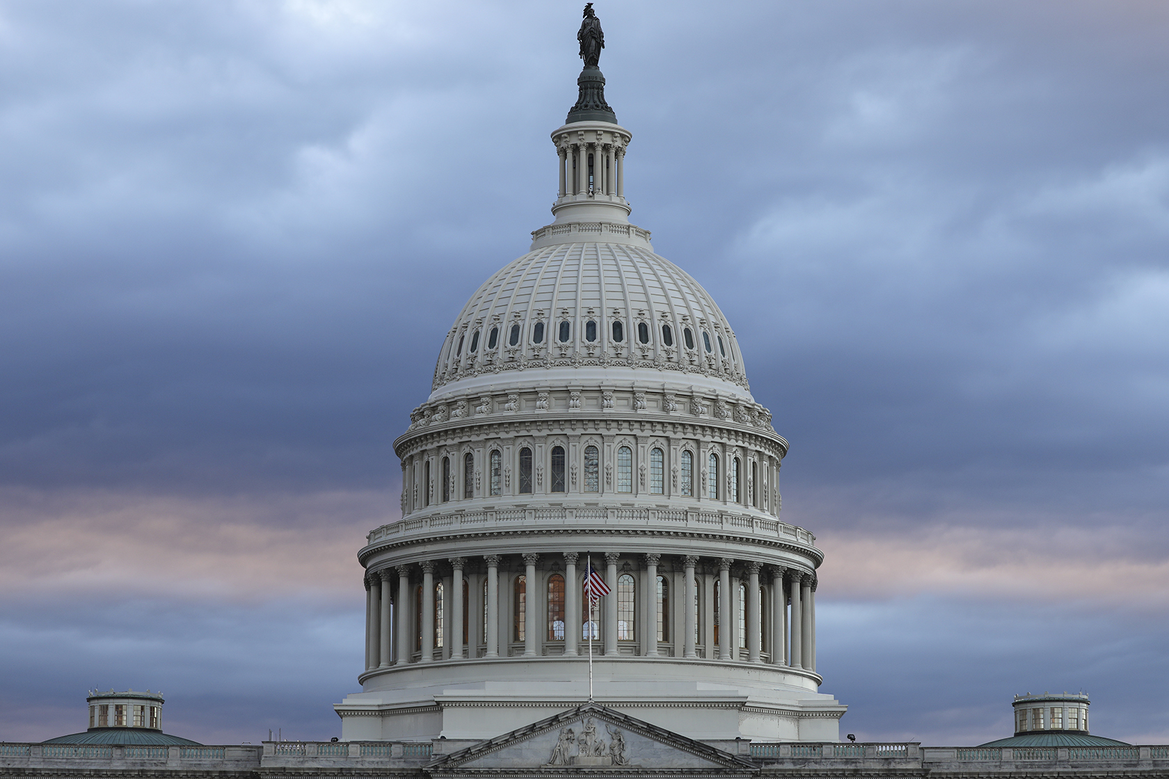 A close-up of the Capitol building