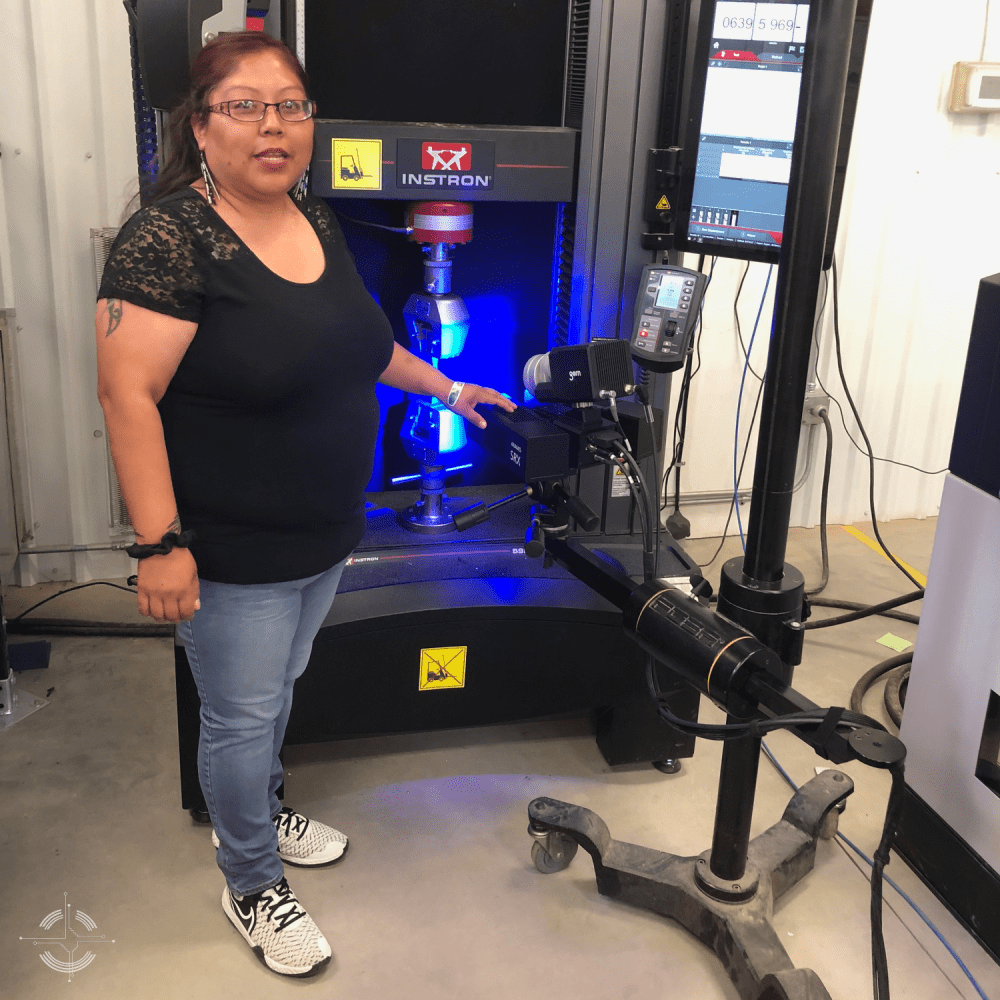 Adriane Tenequer, a 2019 Navajo Tech graduate, is pictured in the lab.