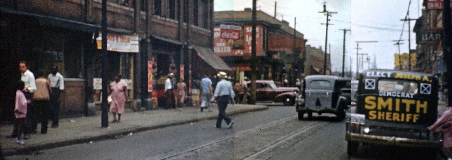 A panorama of Hastings Street in 1940.