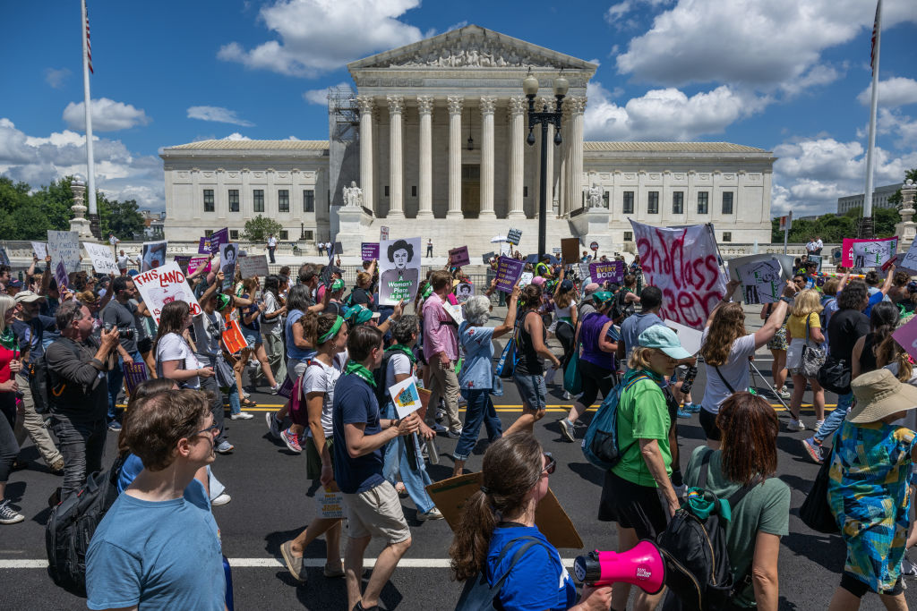 Protesters outside the Supreme Court (Getty).