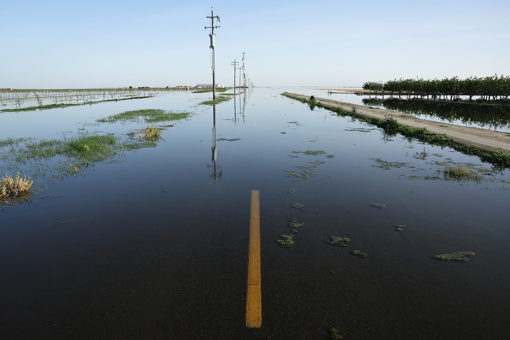 A road, underwater, stretching into the distance